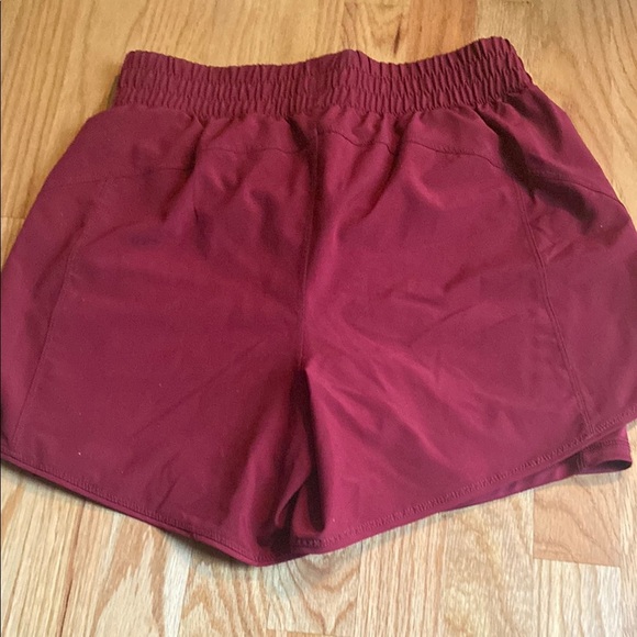 Avia Red Athletic Shorts with Scalloped Hem - Picture 3 of 4